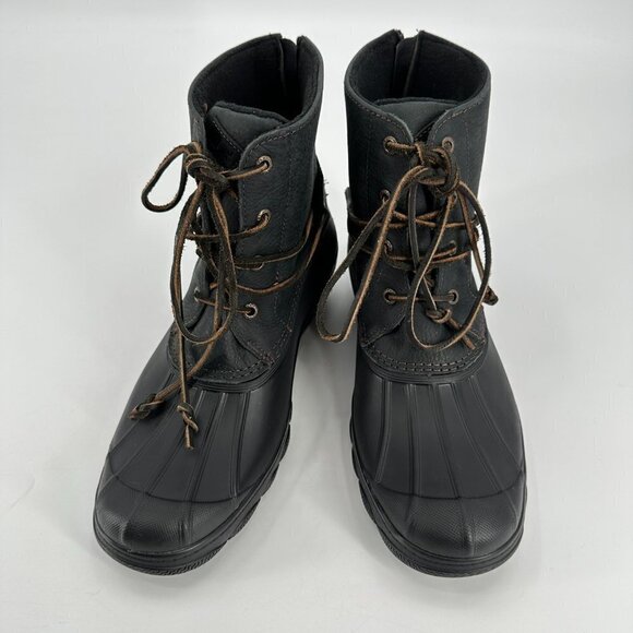 Sperry Top Sider Womens Saltwater Wedge Black Mono Tide Quarter 11 Rain Boots - Picture 2 of 8